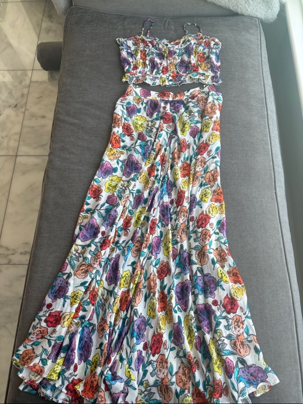 Jen’s pirate booty long skirt set with a crop top never worn